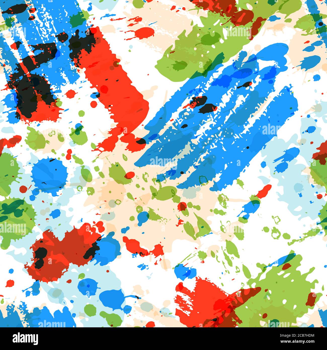La pittura astratta di acquerello spruzzi vettore modello senza giunture. Colorato arte inchiostro texture sfondo. Tessuto estivo trafilato a mano, carta da imballaggio, tren Illustrazione Vettoriale
