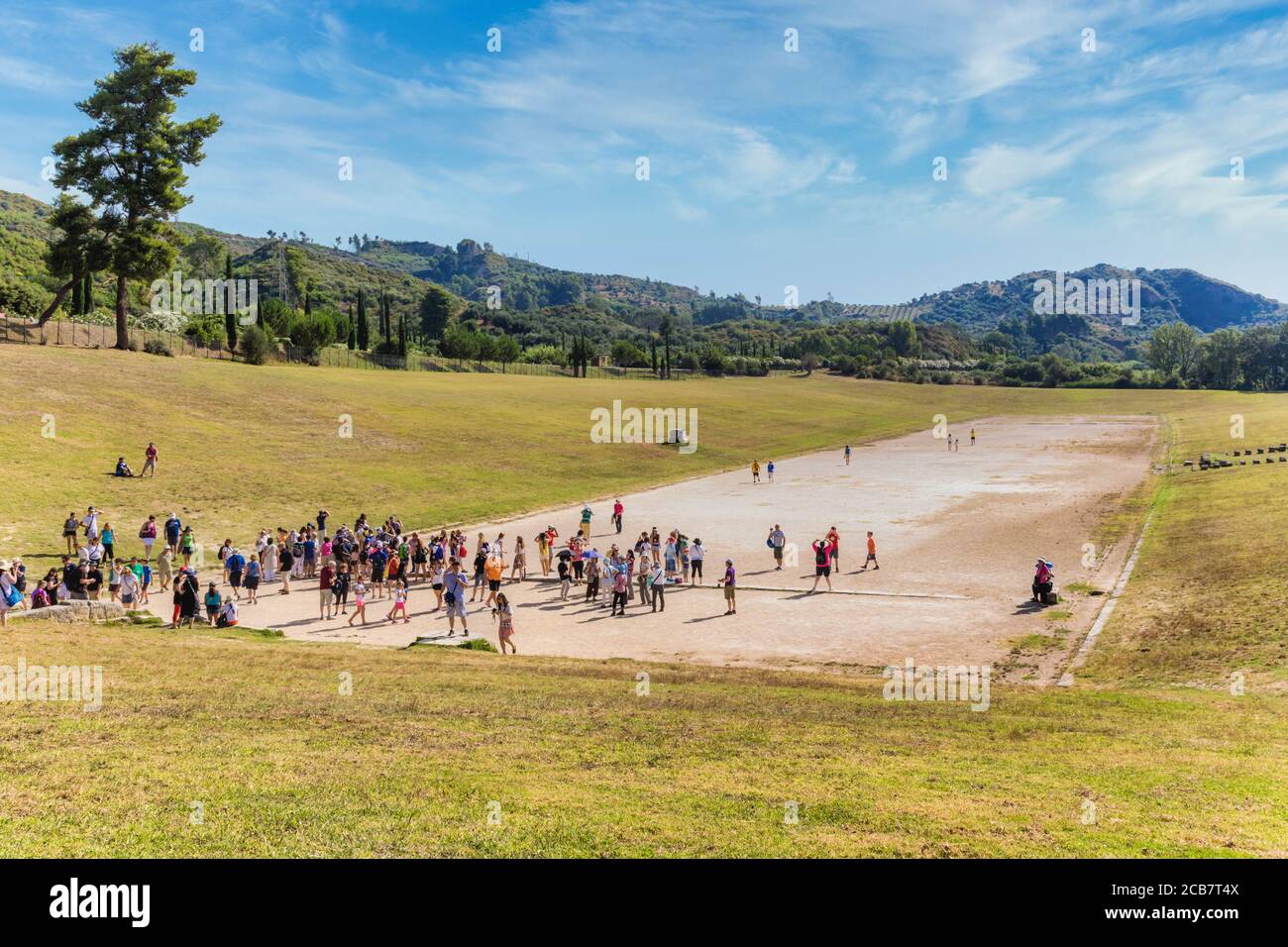Olympia, Peloponneso, Grecia. Olympia antica. Lo stadio dove si sono