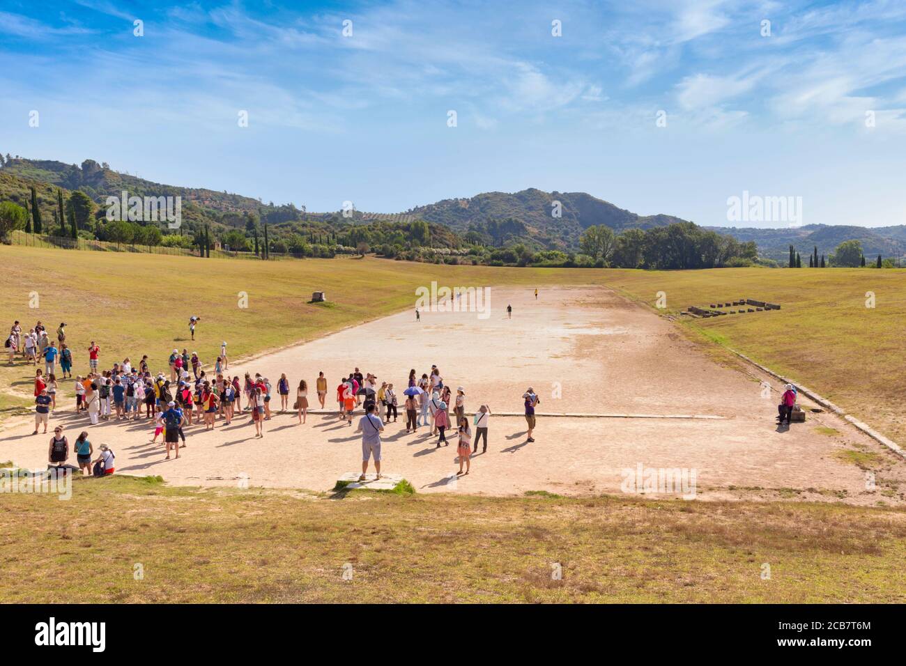 Olympia, Peloponneso, Grecia. Olympia antica. Lo stadio dove si sono
