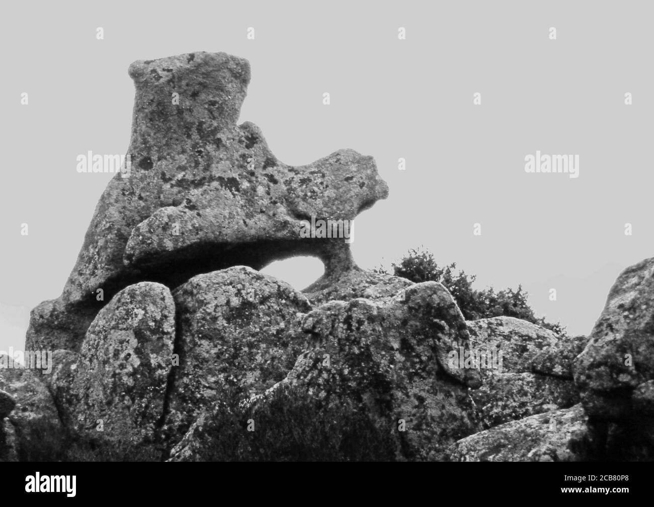 Strane forme di granito in Gallura, Sardinias, Italia (scansionato dal 4° PQ di Ilford) Foto Stock