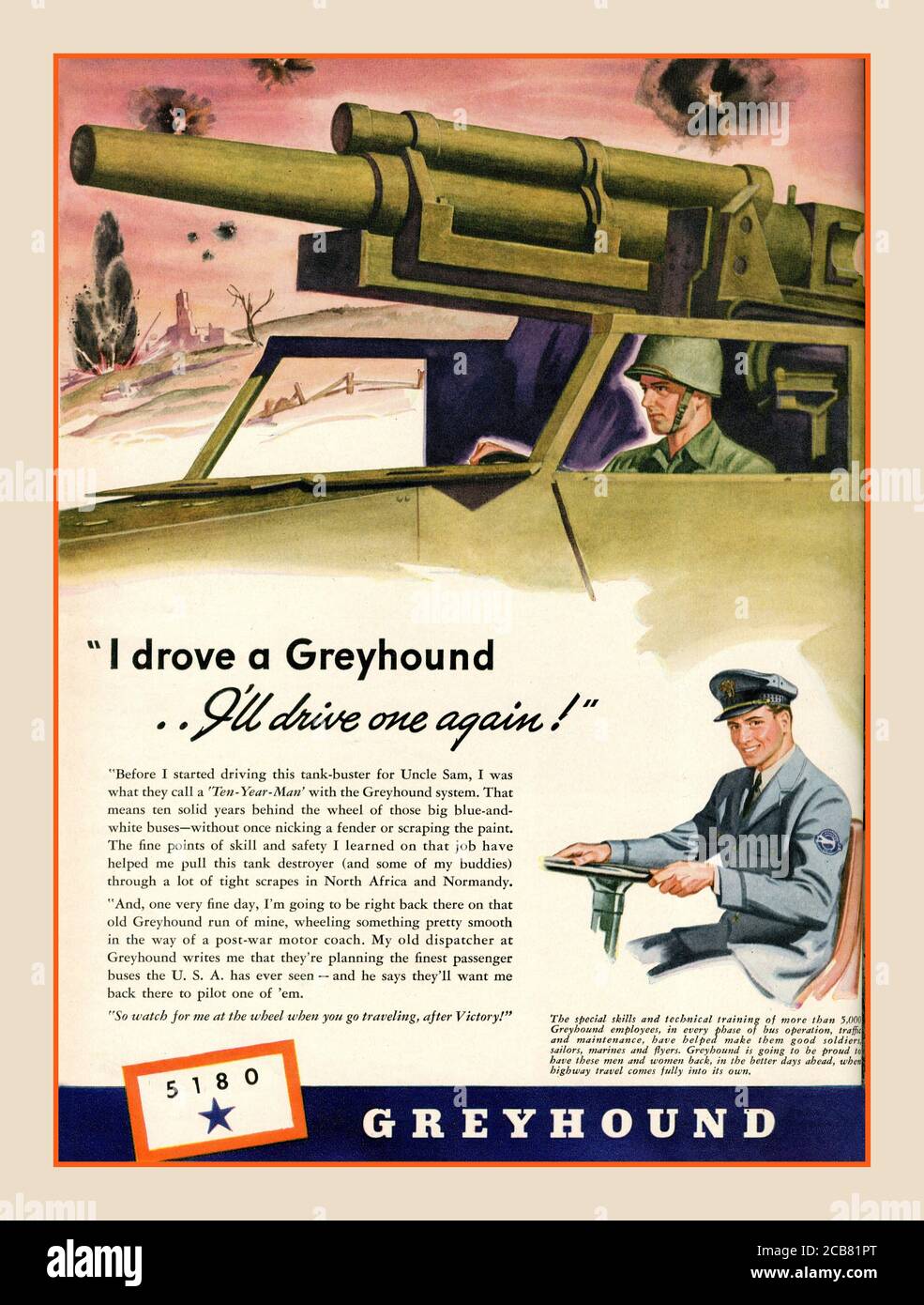 Archivio 1940's American WW2 Propaganda pubblicità per Greyhound Coaches. Lavoro di guerra guida per i militari e il lavoro di pace futuro alla guida di una Greyhound Coach di nuovo.'ho guidato una Greyhound, io guiderò una di nuovo! Seconda guerra mondiale Foto Stock Archivio 1940's American WW2 Propaganda pubblicità per Greyhound Coaches. Lavoro di guerra guida per i militari e il lavoro di pace futuro alla guida di una Greyhound Coach di nuovo.'ho guidato una Greyhound, io guiderò una di nuovo! Seconda guerra mondiale Foto Stock