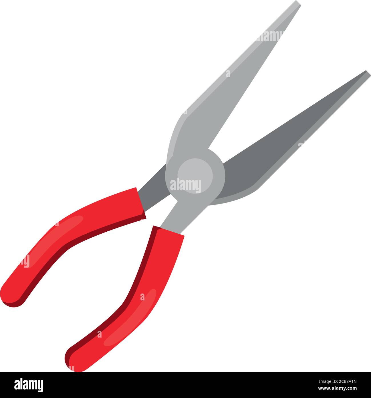 pinza a becchi mezzotondi piatta icona disegno vettoriale Illustrazione Vettoriale