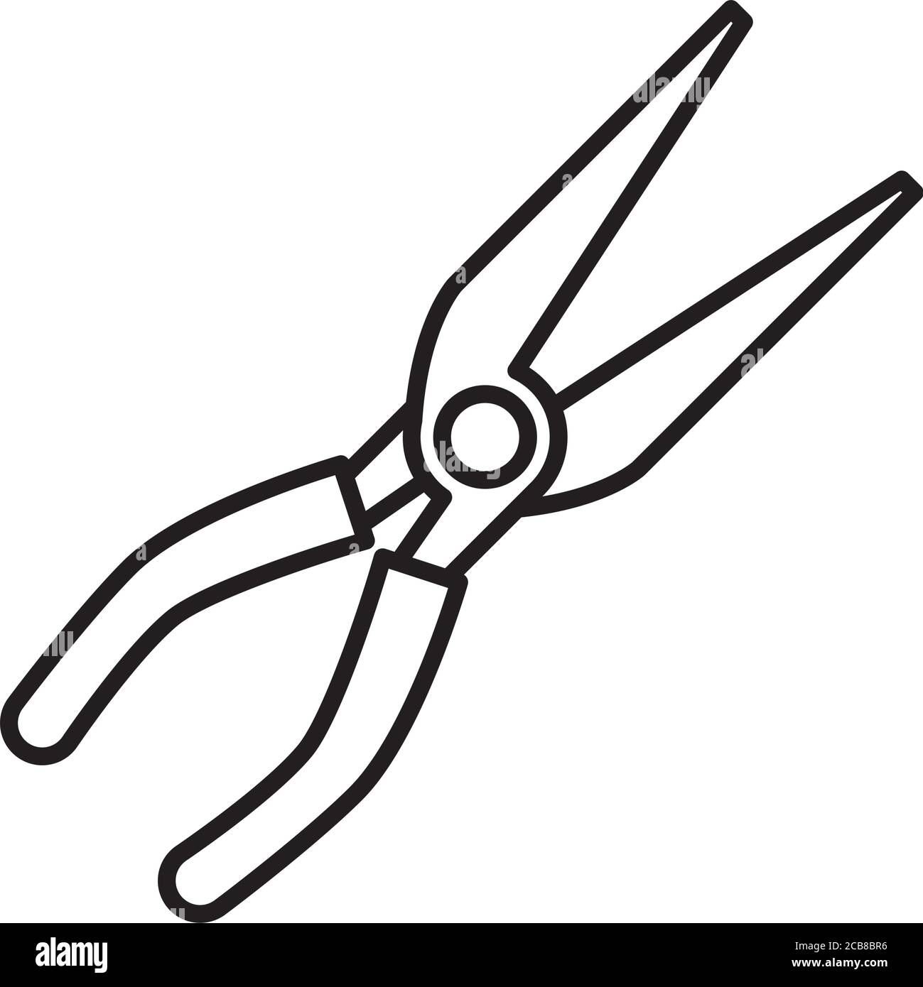 pinze a becchi mezzotondi stile linea utensile icona disegno di illustrazione vettoriale Illustrazione Vettoriale