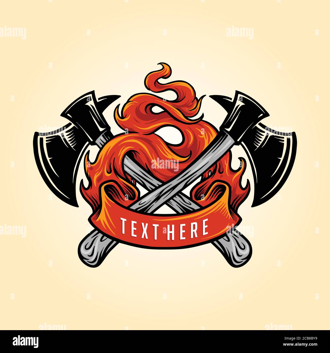 Illustrazioni del logo del vigile del fuoco Axe Illustrazione Vettoriale