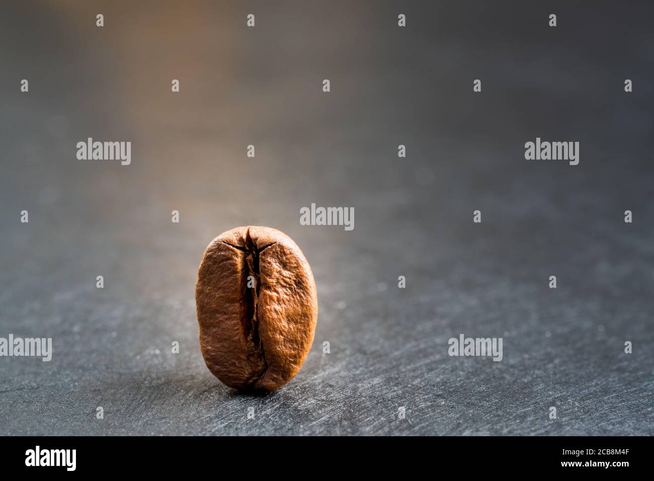 Primo piano di un caffè tostato isolato su sfondo ardesia. Copiare spazio per il testo Foto Stock