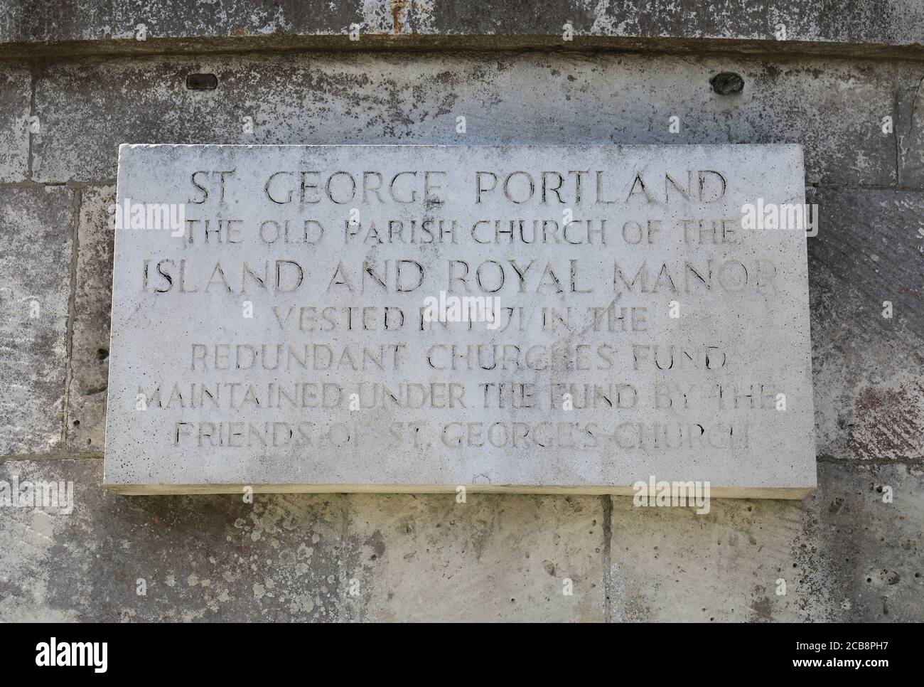 Chiesa Parrocchiale di San Giorgio sull'isola di Portland, oggi ridondante ma una grande, magnifica chiesa del 18 ° secolo sul percorso turistico, a Dorset, Regno Unito Foto Stock