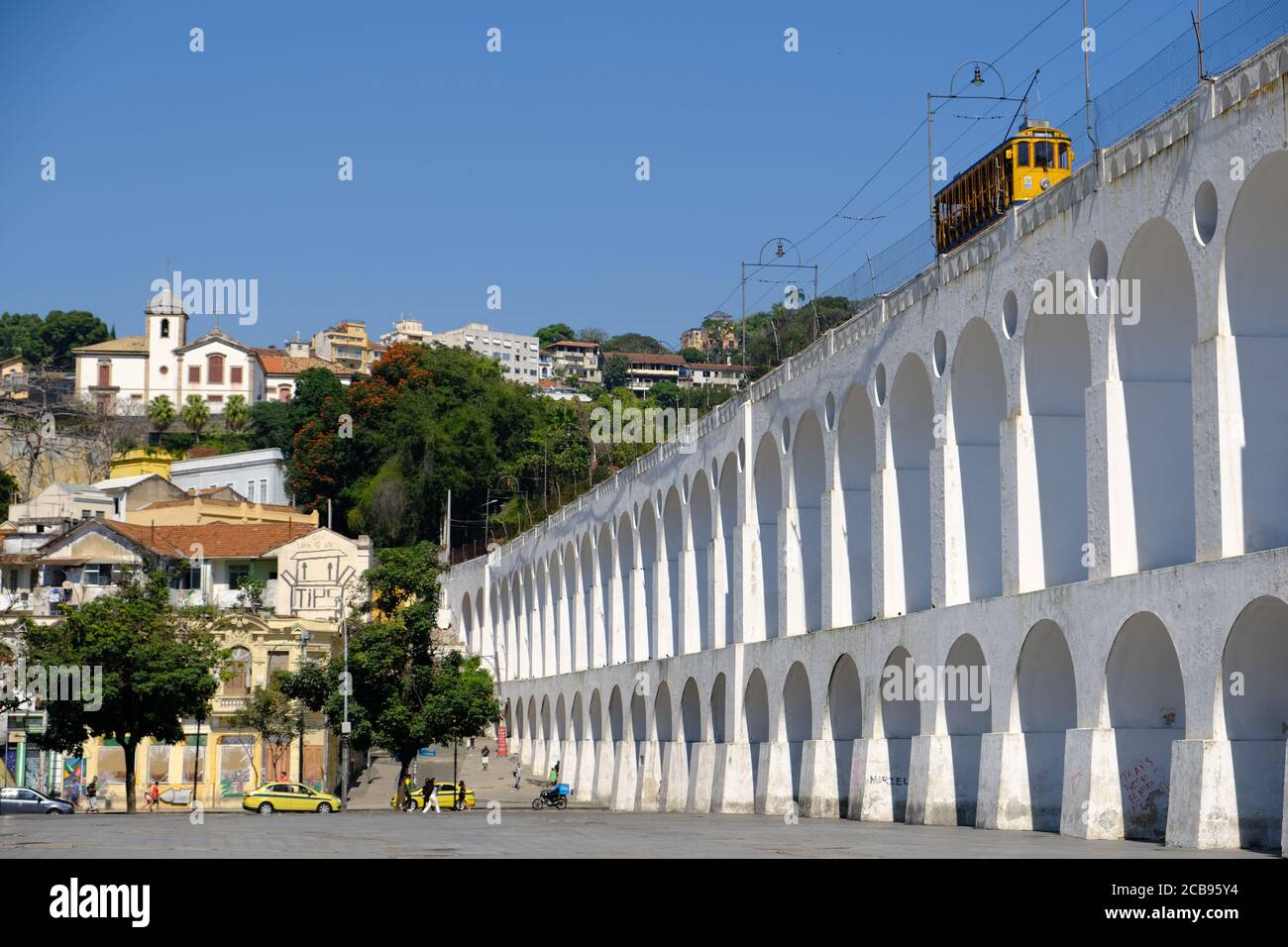 Brasile Rio de Janeiro - Lapa Arches - Arcos da Tram Lapa e Santa Teresa Foto Stock