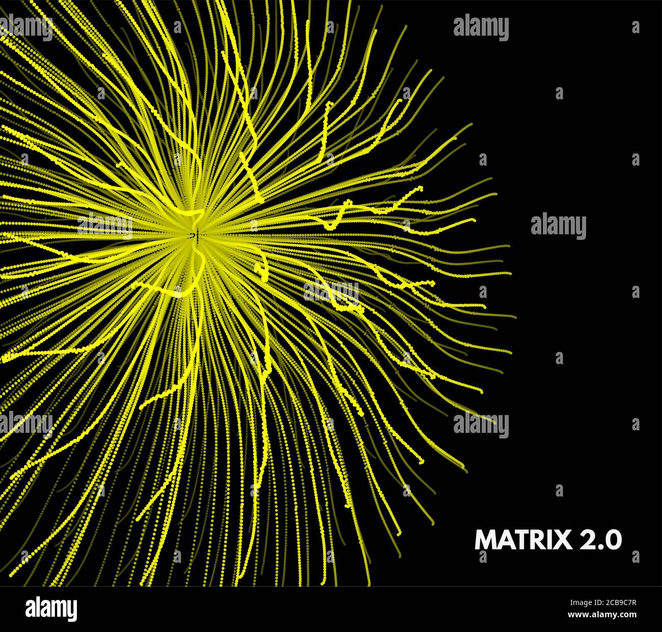 Array con particelle di dinamica. 3d la tecnologia avveniristica stile. Abstract background. Illustrazione Vettoriale. Illustrazione Vettoriale