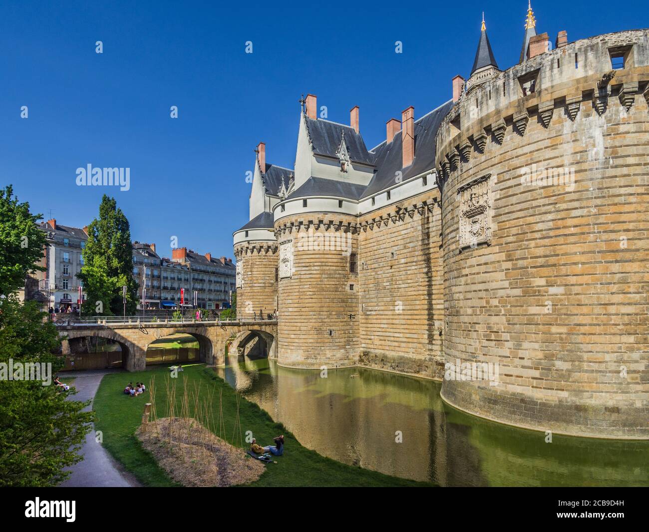 'Chateau des ducs de Bretagne' (Castello dei Duchi di Bretagna) nel centro di Nantes, Loira Atlantica, Francia. Foto Stock