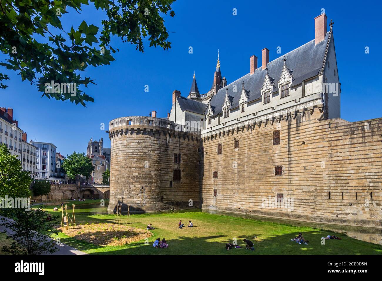 'Chateau des ducs de Bretagne' (Castello dei Duchi di Bretagna) nel centro di Nantes, Loira Atlantica, Francia. Foto Stock