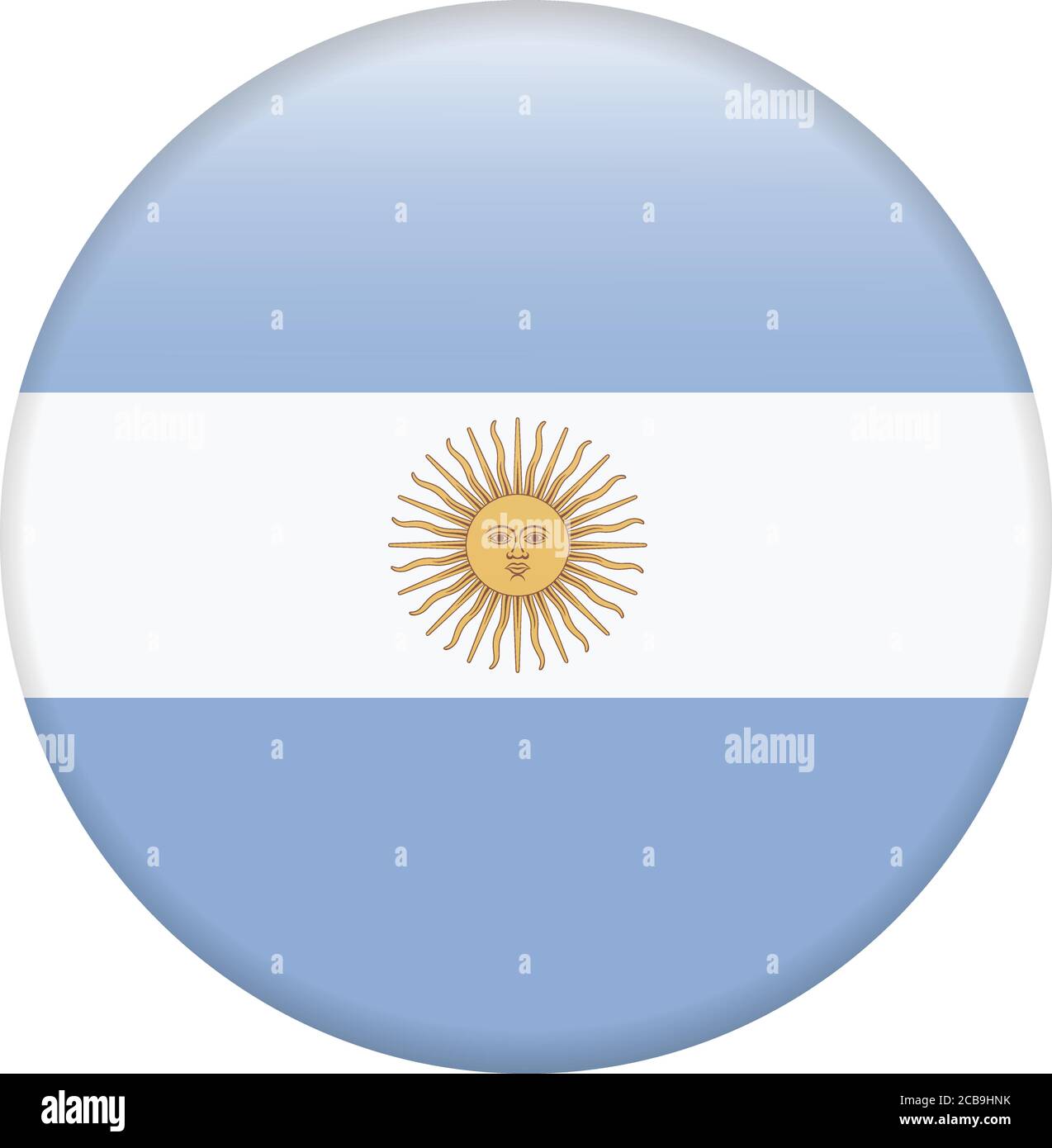 Vettore - Argentina bandiera pulsante lucida Illustrazione Vettoriale