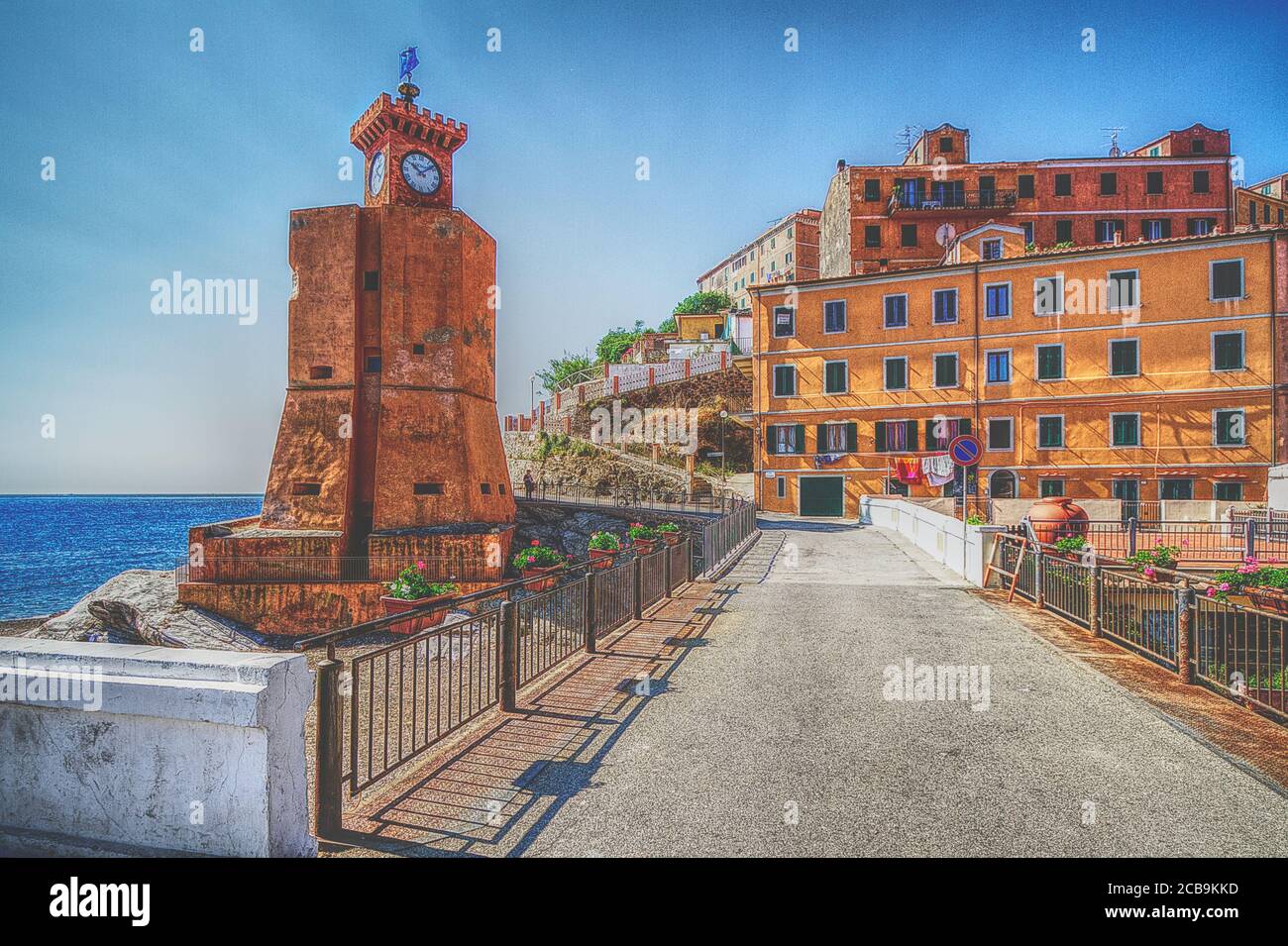 Torre Appiani a Rio Marina Foto Stock