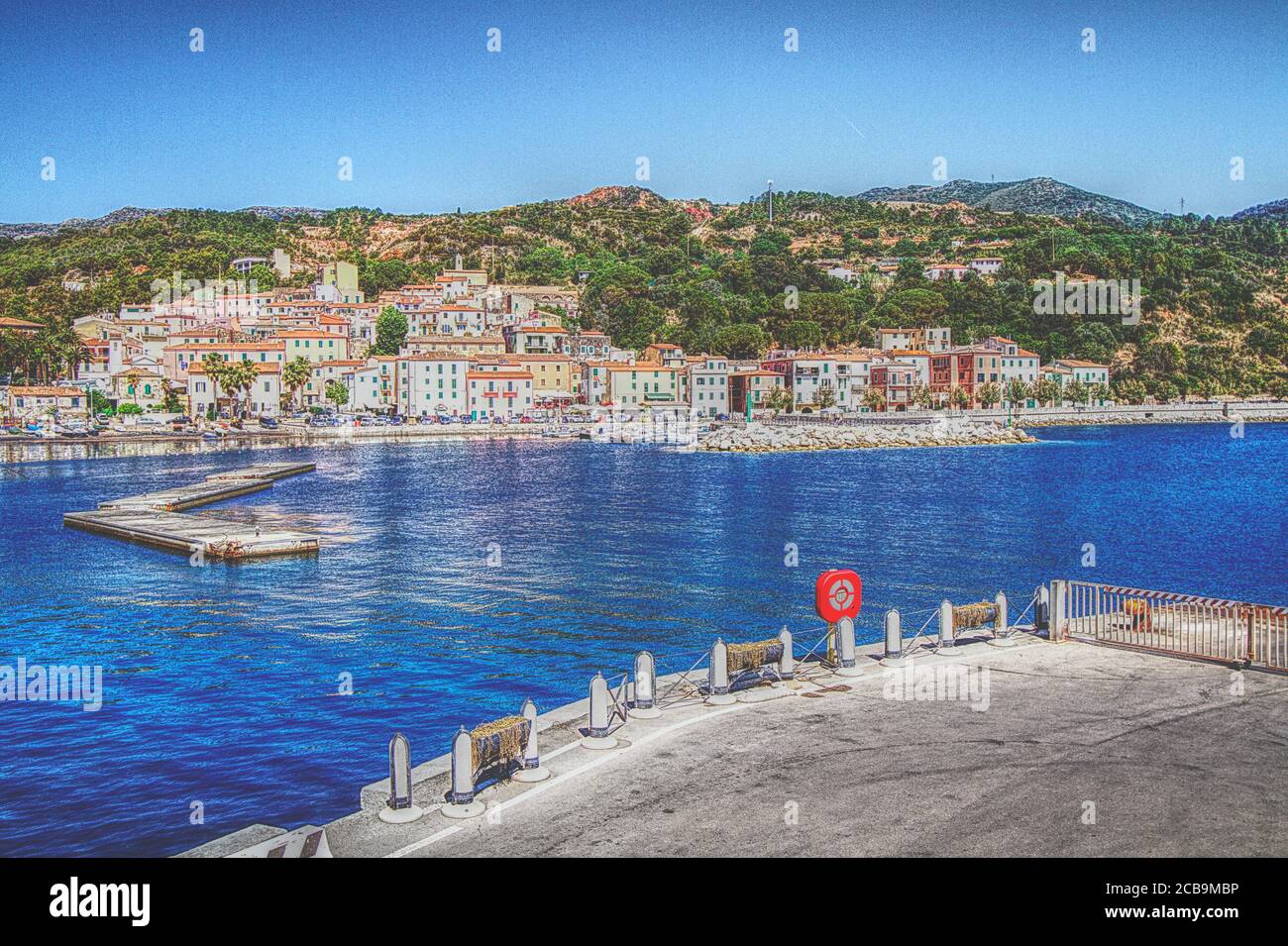Porto di Rio Marina all'isola d'Elba Foto Stock