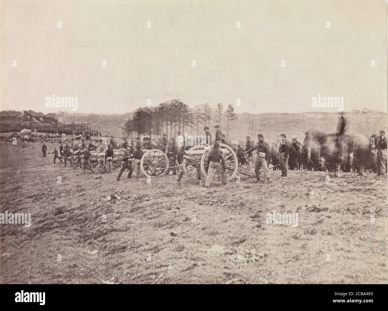 Battery Going into Action, Fredericksburg, 13 dicembre 1862, 1862. Precedentemente attribuito a Mathew B. Brady. Foto Stock