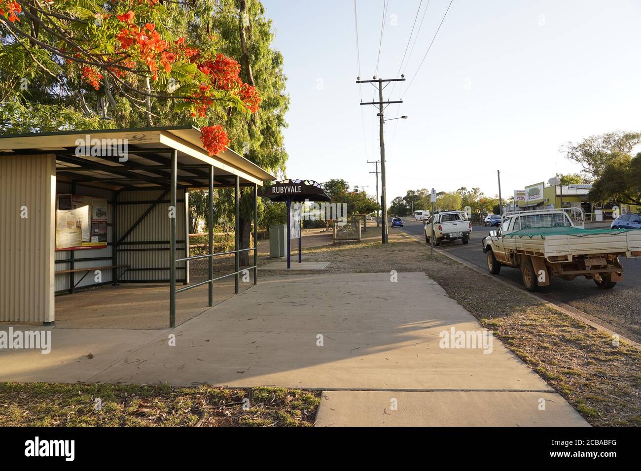 Città rurale nei campi gemma di Rubyvale, Queensland, Australia Foto Stock