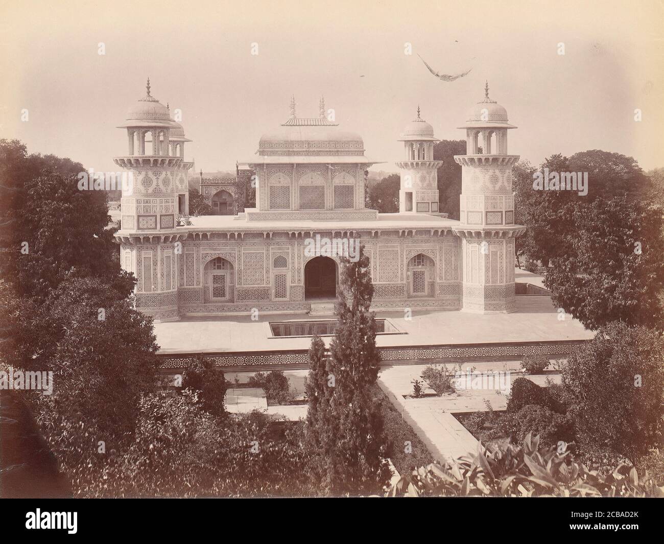 Tomba di Itmad-Ud-Daulah, Agra, 1860-70. Foto Stock