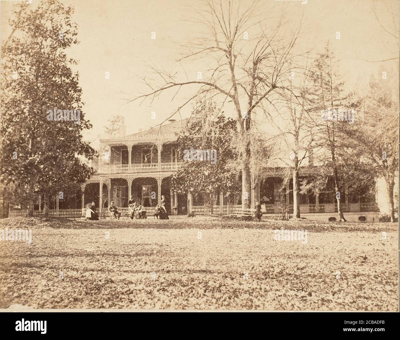 Elms Court, Natchez, Mississippi, residenza dell'onorevole A. P. Merrill, 1850. Foto Stock