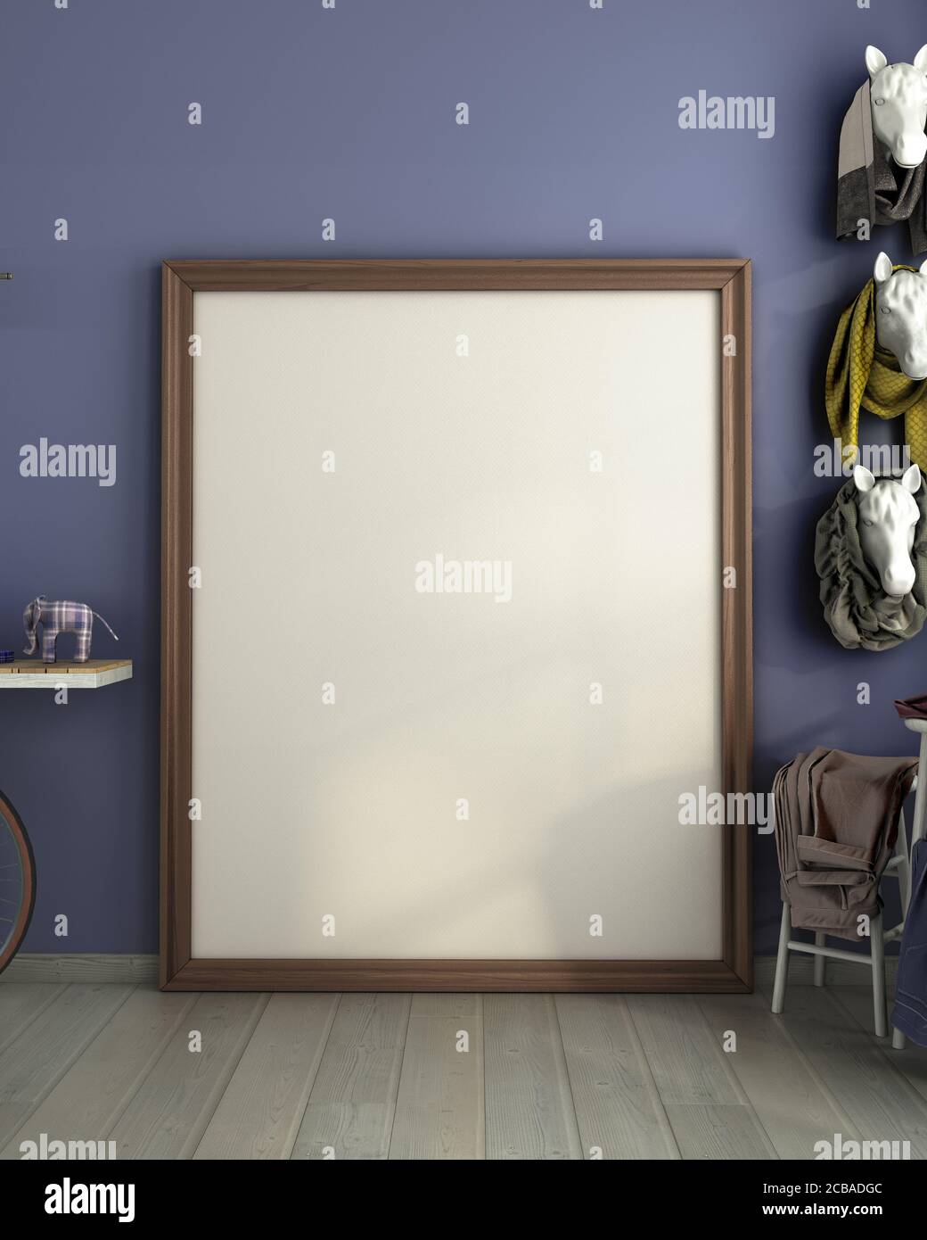 struttura a poster in stile moderno interno di sfondo colore vita immagine di rendering 3d della sala Foto Stock