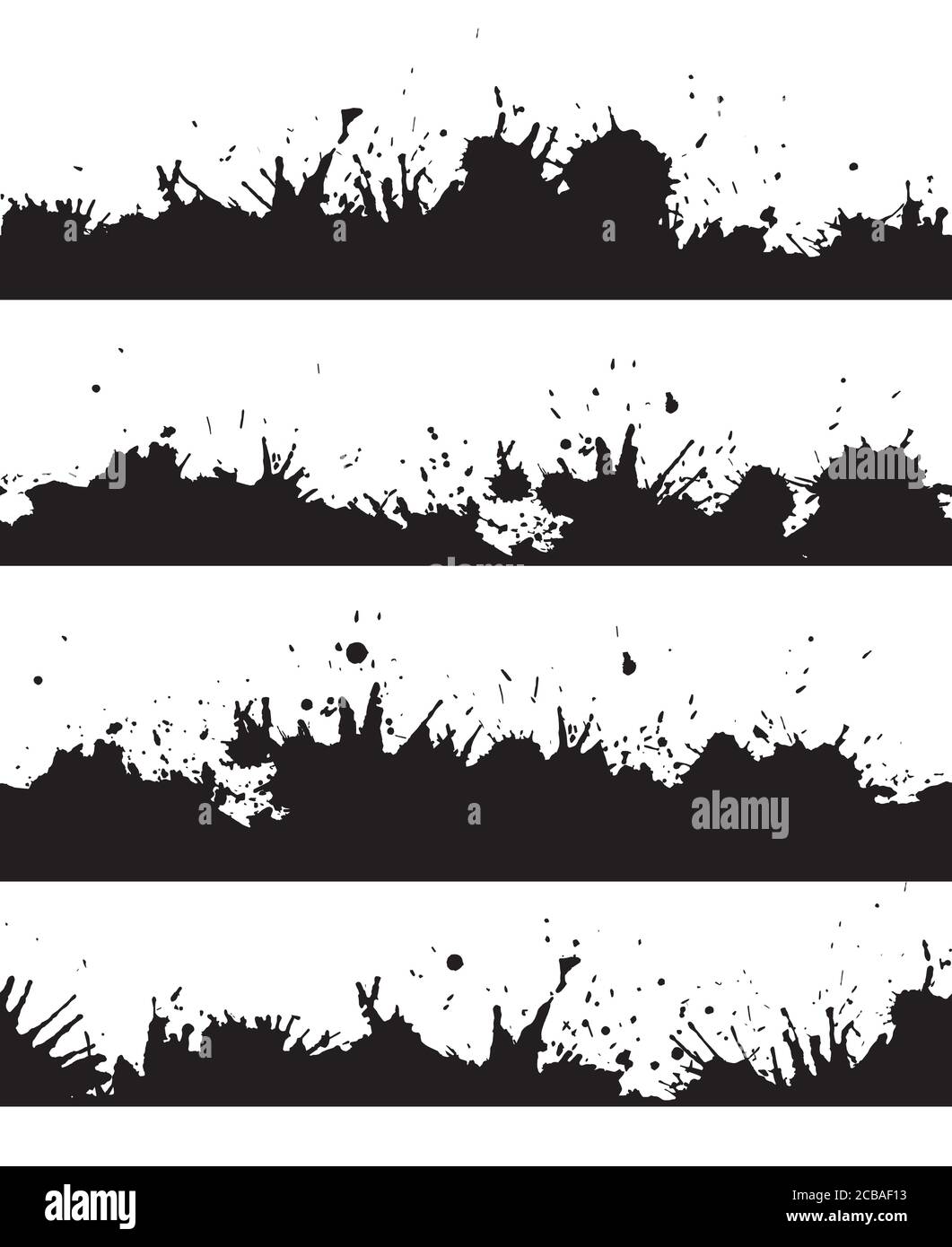 Bordo grunge senza cuciture con schizzi e gocce per progettare composizione, cornici, striscioni e la tua creatività Illustrazione Vettoriale