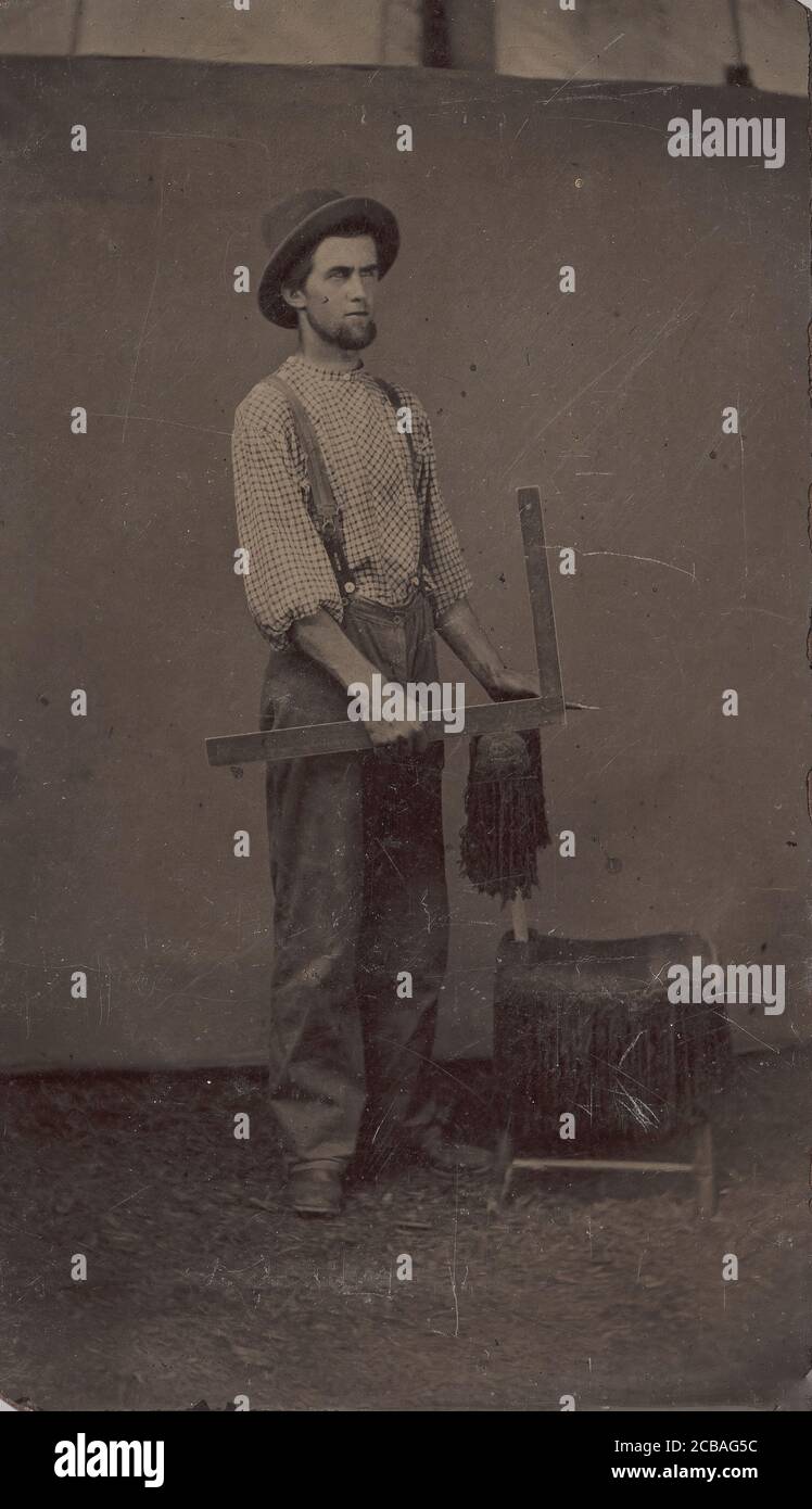 Falegname con piazza, 1860-70. Foto Stock