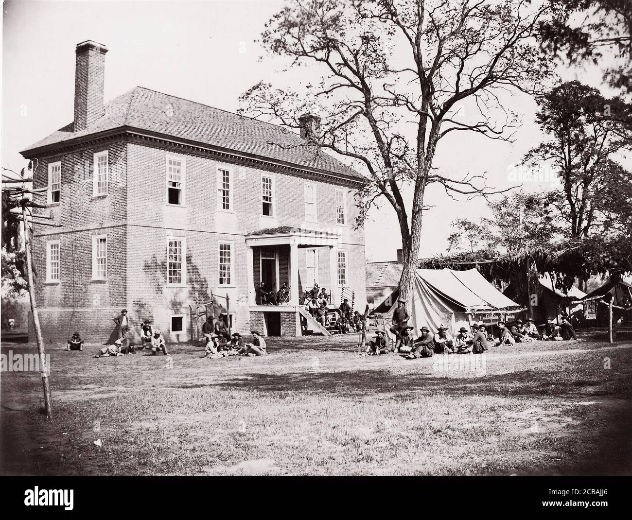 [Mitchell's Plantation, Hopewell, Virginia], 1863-64. Precedentemente attribuito a Mathew B. Brady Foto Stock