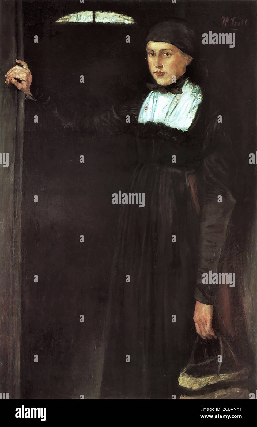 Leibl Wilhelm - BauernmÃ¤dchen 1 - Scuola di tedesco - 19 Secolo Foto Stock