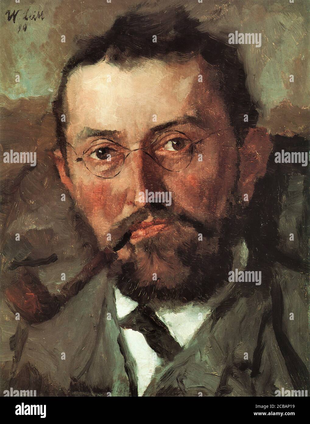 Leibl Wilhelm - Bildnis Der Bezirkartztes Dr. Julius Mayr - Scuola tedesca - 19 ° secolo Foto Stock