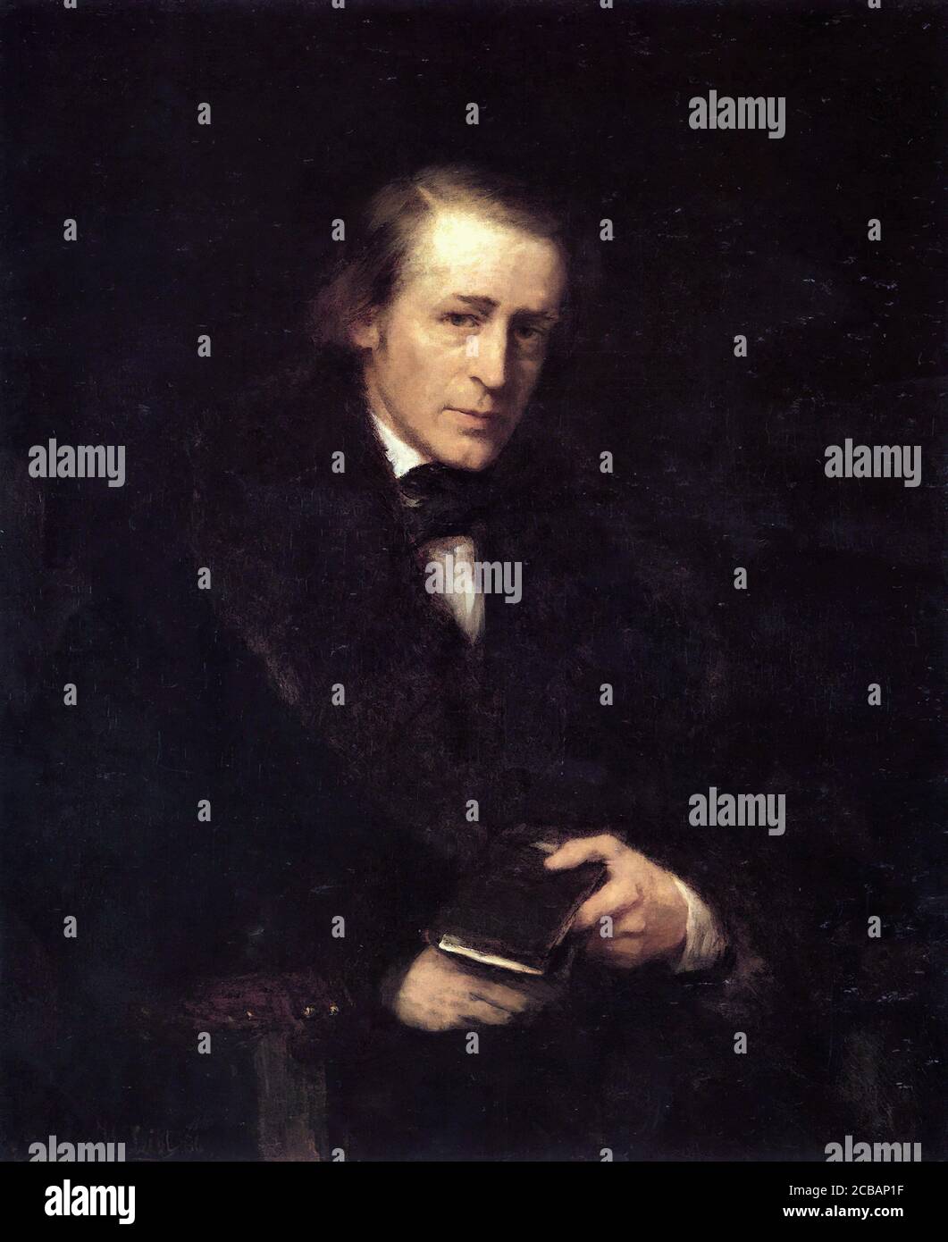 Leibl Wilhelm - Bildnis Des Kaufmanns Ernst Schoenlin - Tedesco Scuola - 19 ° secolo Foto Stock