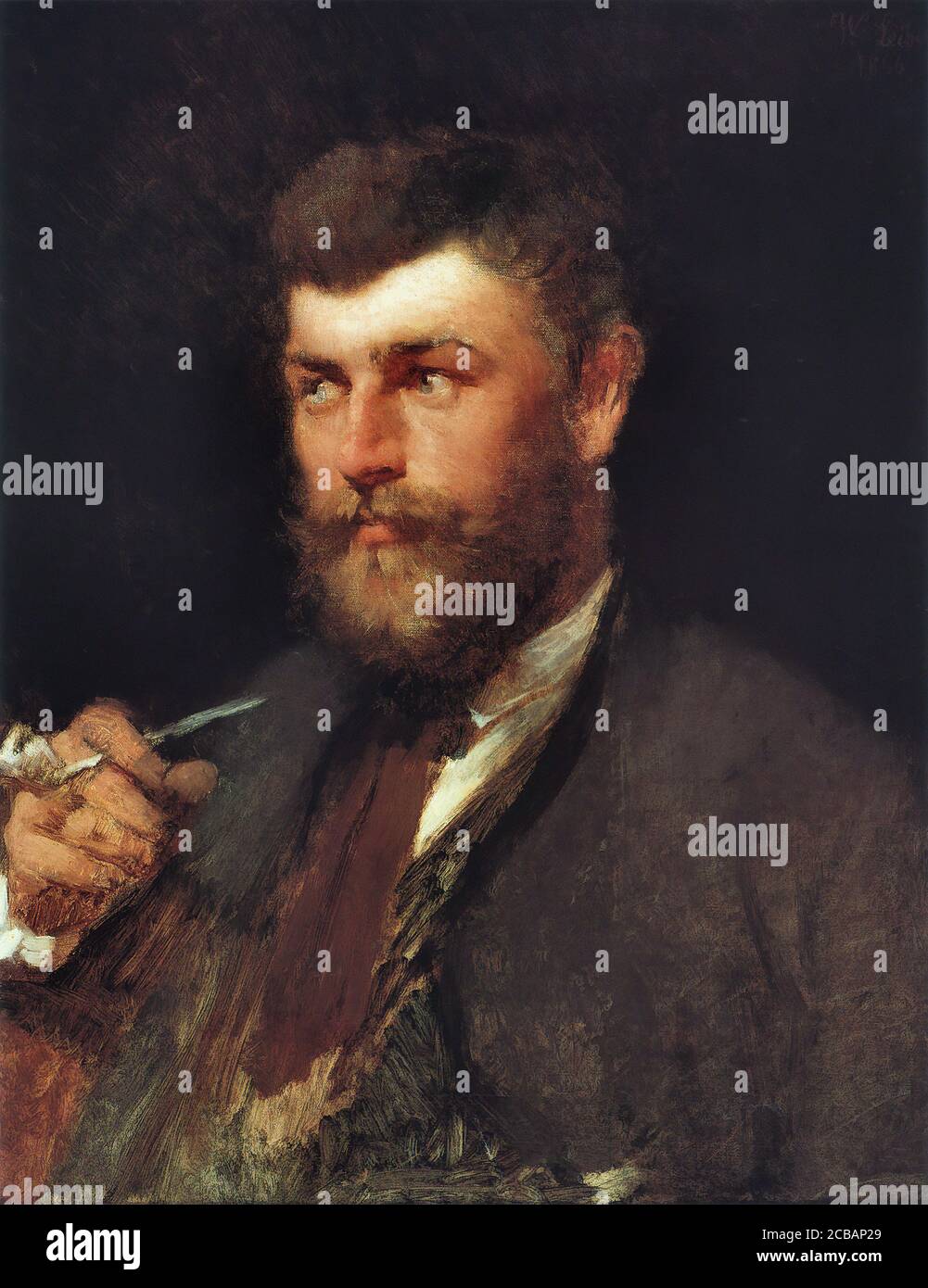 Leibl Wilhelm - Bildnis Des Schreinermeisters Neumeyer - Scuola di tedesco - 19 ° secolo Foto Stock