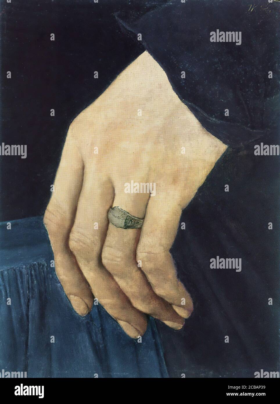 Leibl Wilhelm - Das MÃ¤dchen mit Der Nelke frammento 2 - Scuola tedesca - 19 ° secolo Foto Stock