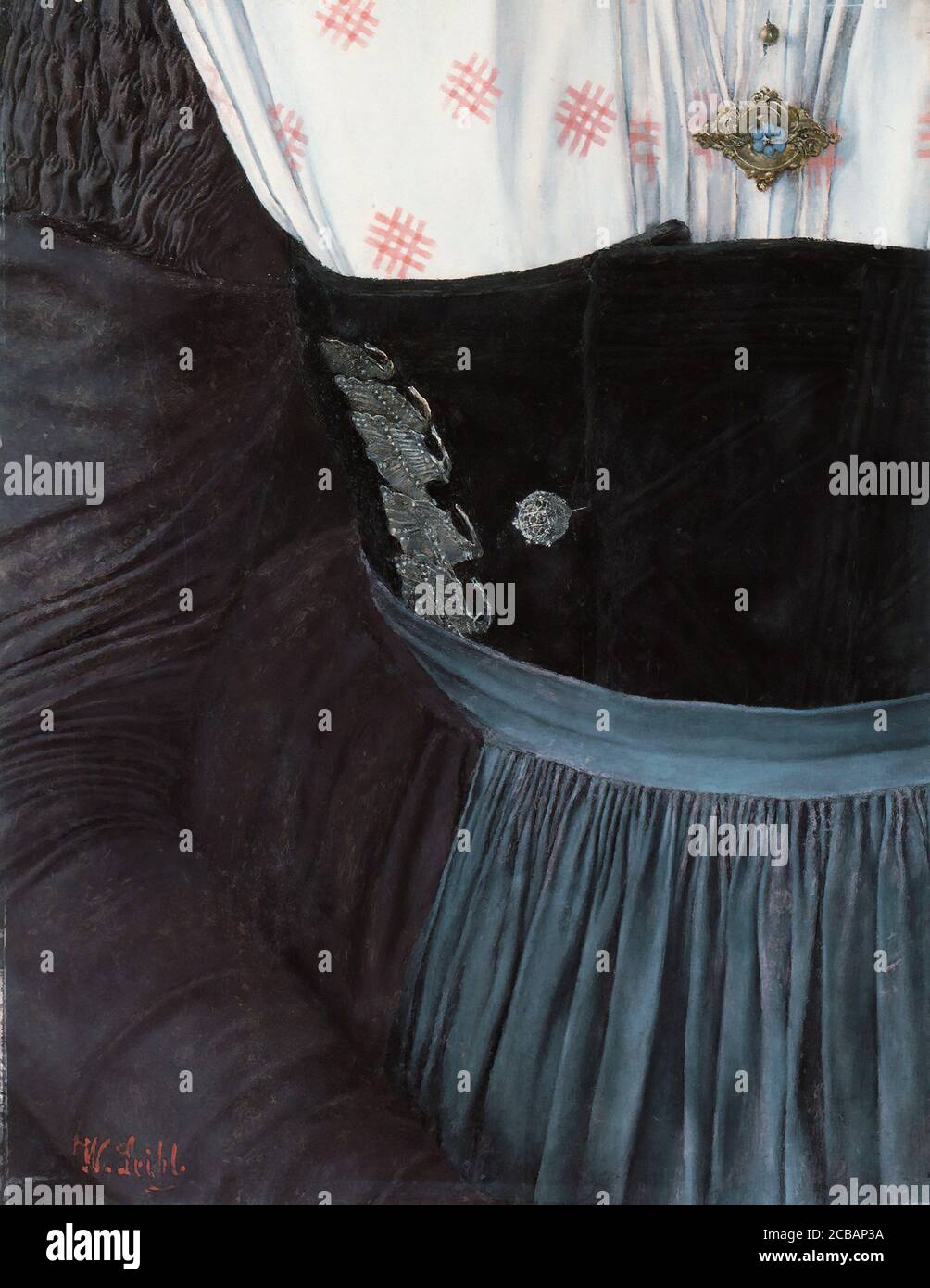 Leibl Wilhelm - Das MÃ¤dchen mit Der Nelke frammento 4 - Scuola tedesca - 19 ° secolo Foto Stock