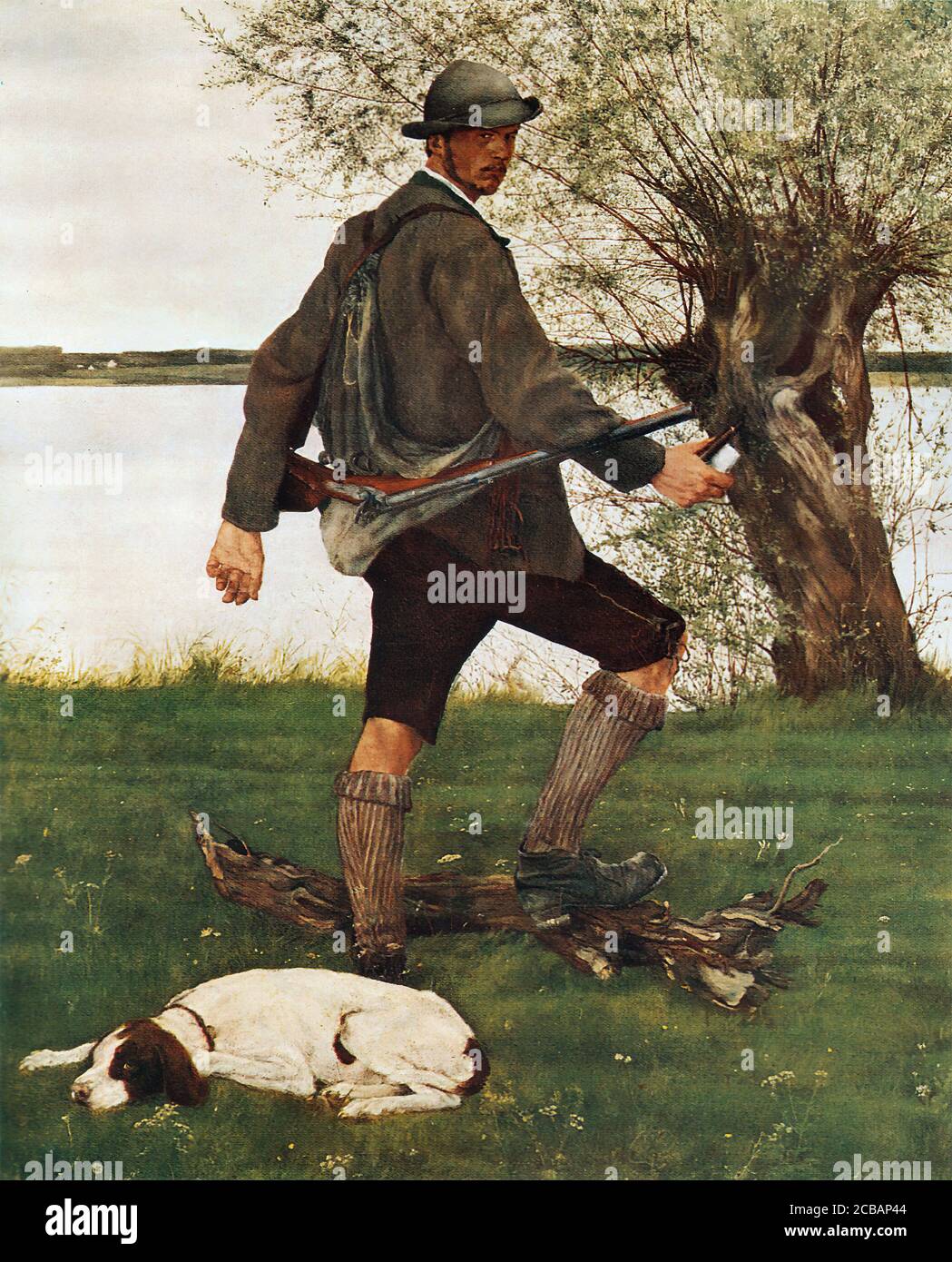 Leibl Wilhelm - Der JÃ¤ger 1 - Scuola di tedesco - 19 ° secolo Foto Stock