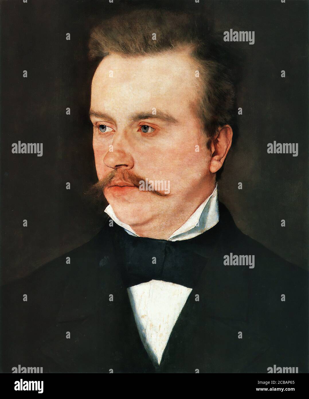 Leibl Wilhelm - Der Maler Eduard Fischer - Scuola di tedesco - 19 ° secolo Foto Stock