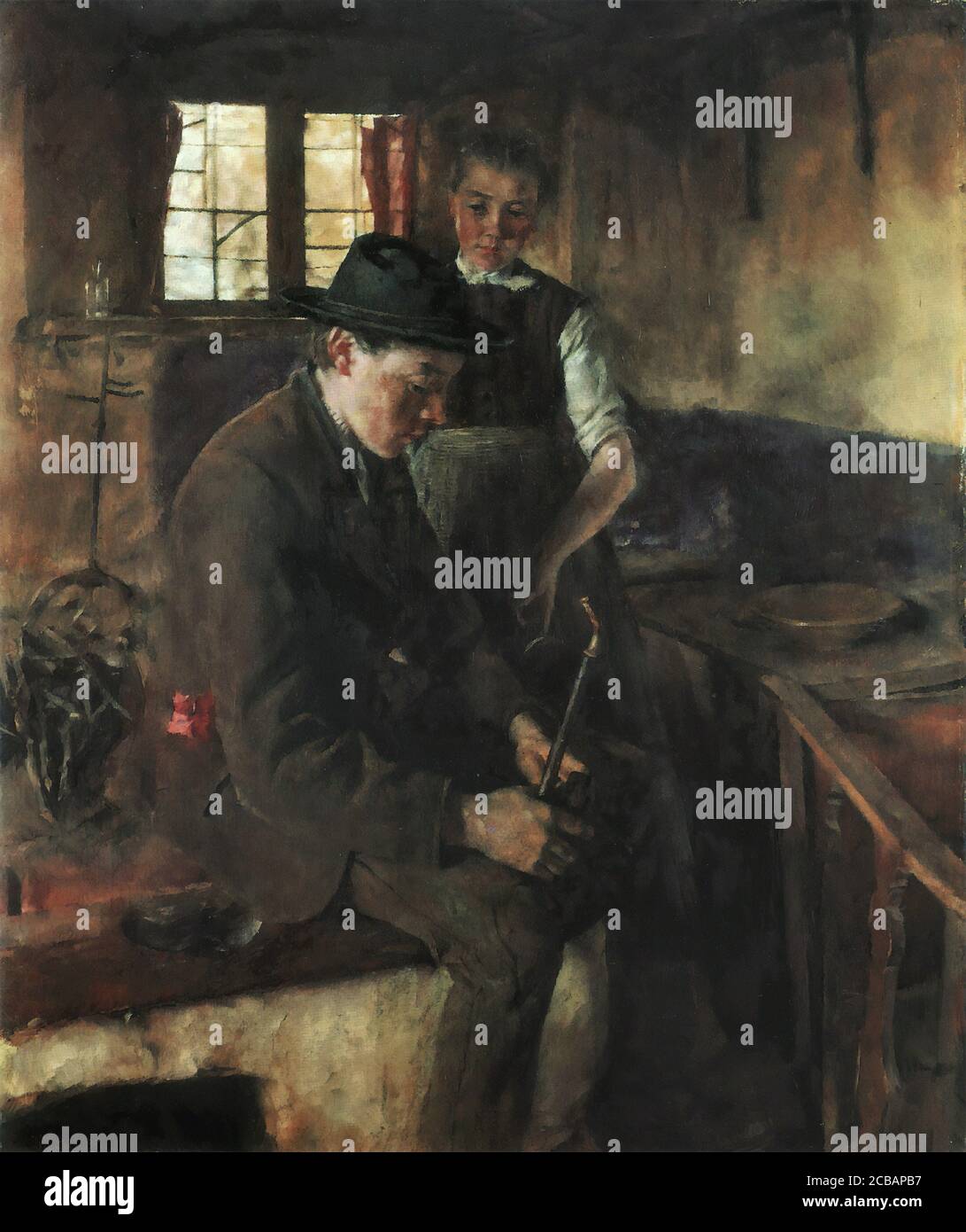 Leibl Wilhelm - in Der KÃ¼che i - Scuola di tedesco - 19 ° secolo Foto Stock