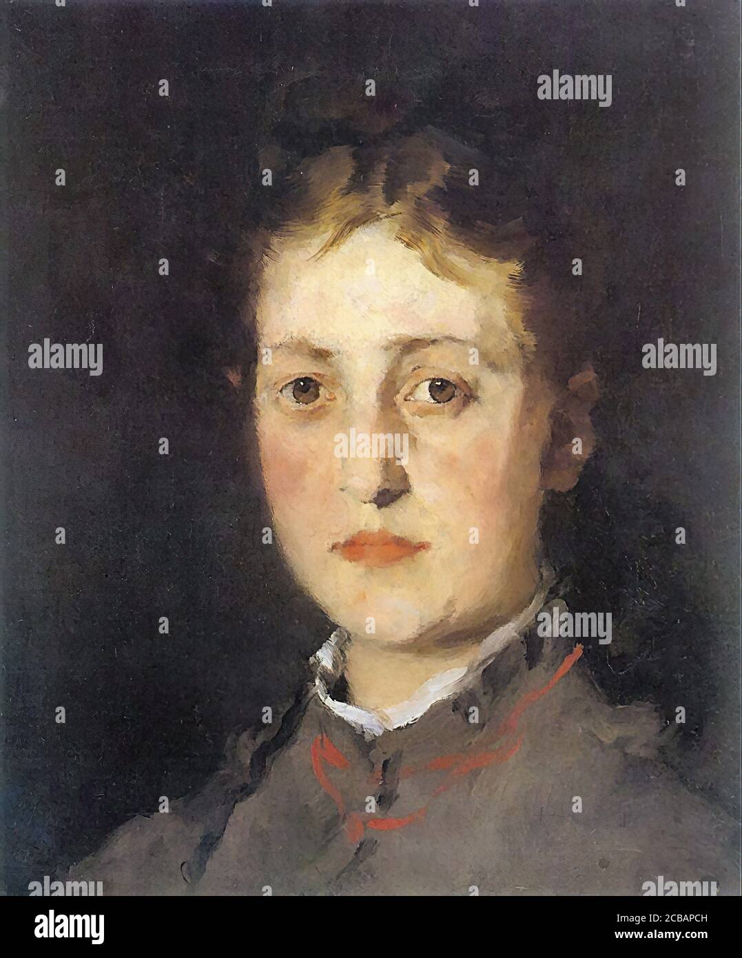 Leibl Wilhelm - Lina Kirchdorffer - Scuola di tedesco - 19 Secolo Foto Stock