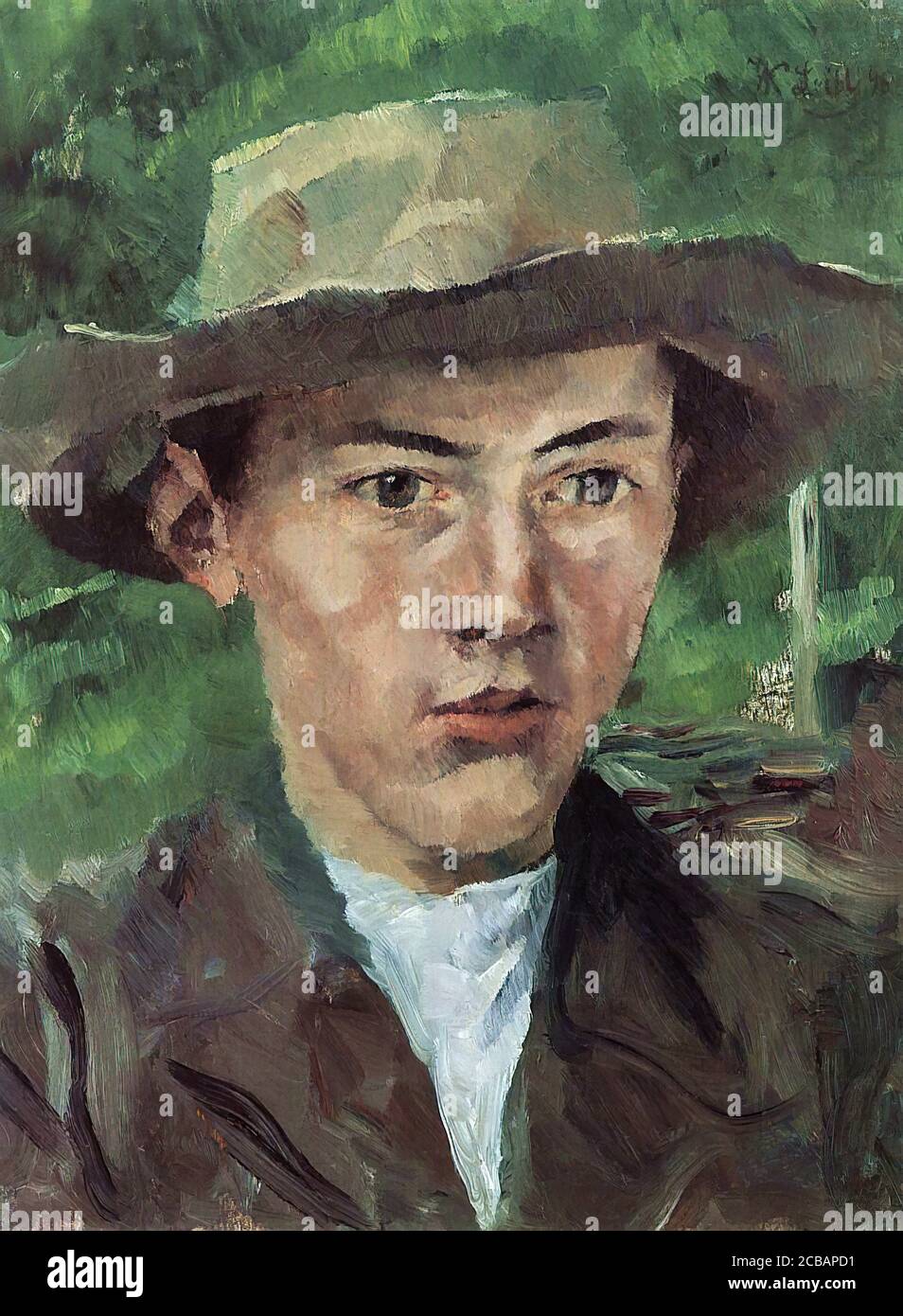 Leibl Wilhelm - Kopf eines Bauernjungen - Scuola di tedesco - 19 ° secolo Foto Stock