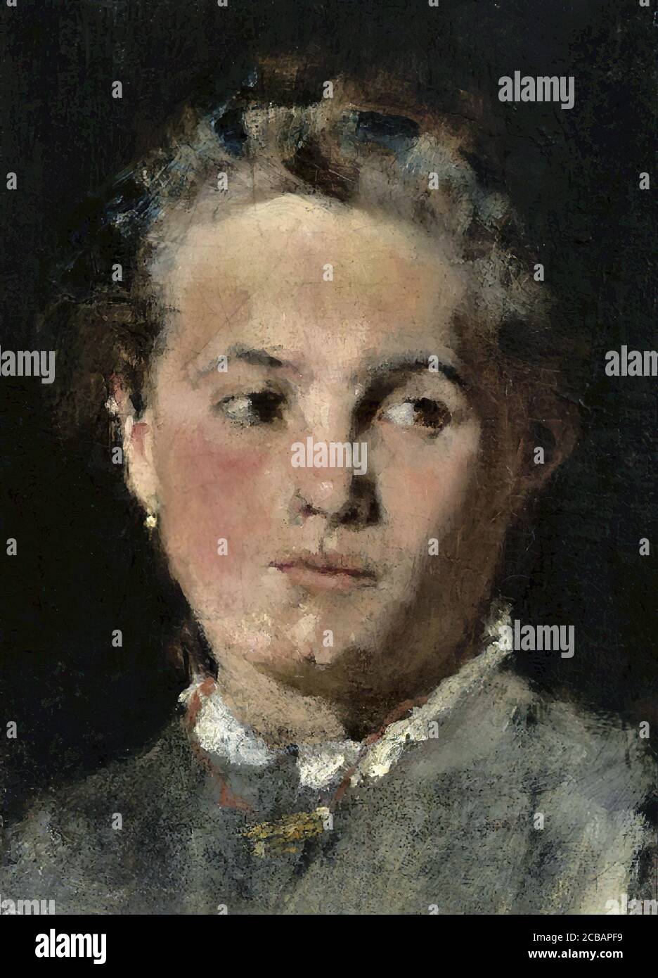 Leibl Wilhelm - Ritratto di una ragazza - Scuola di tedesco - 19 ° secolo Foto Stock