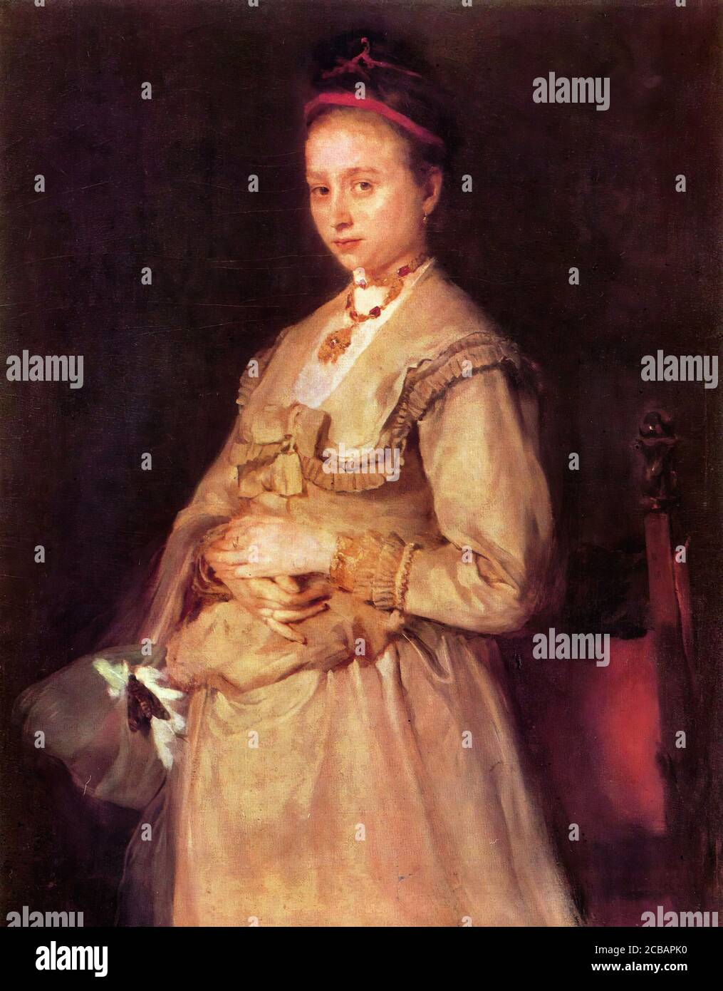 Leibl Wilhelm - PortrÃ¤t Der Frau Gedon - Scuola di tedesco - 19 ° secolo Foto Stock