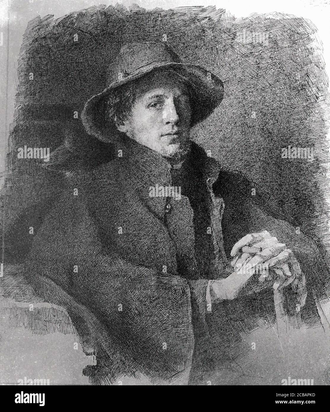 Leibl Wilhelm - Ritratto di un uomo - Scuola di tedesco - 19 ° secolo Foto Stock