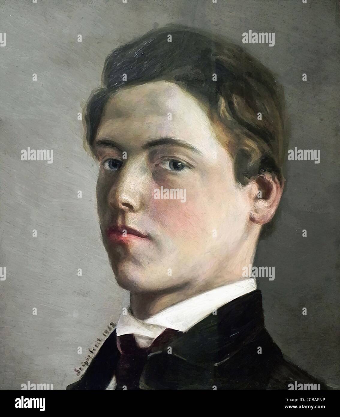 Leibl Wilhelm - Autoritratto 2 - Scuola di Tedesco - 19 ° secolo Foto Stock