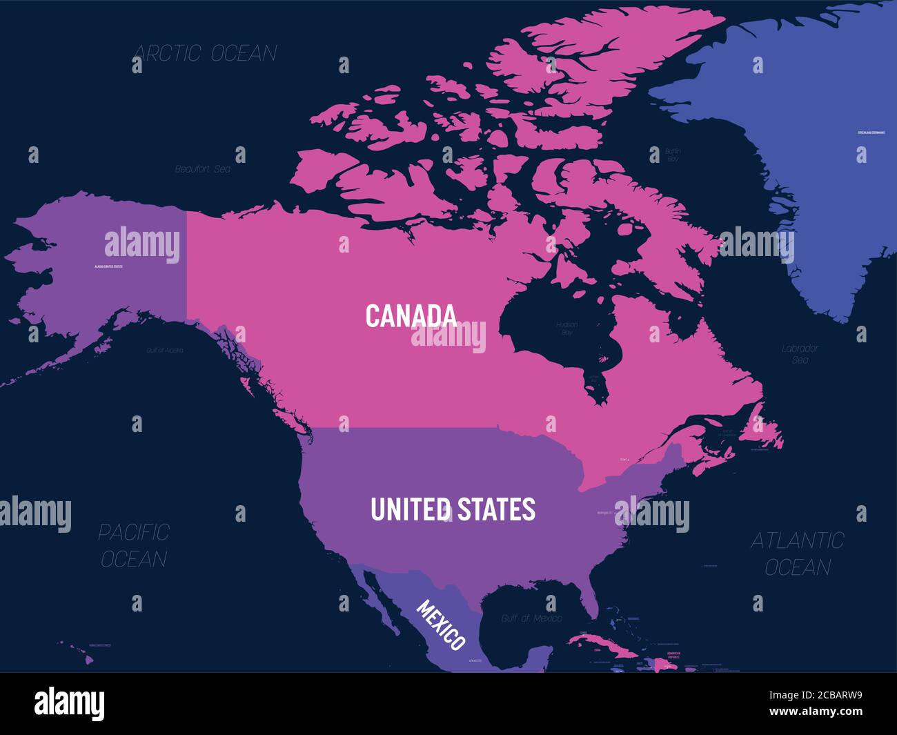 america del nord cartina geografica