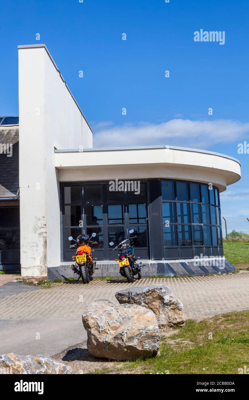 Pendine, Galles, Regno Unito , 13 maggio 2018 : il Museum of Speed nuova architettura edificio su Pendine Sands che è una popolare destinazione turistica att Foto Stock