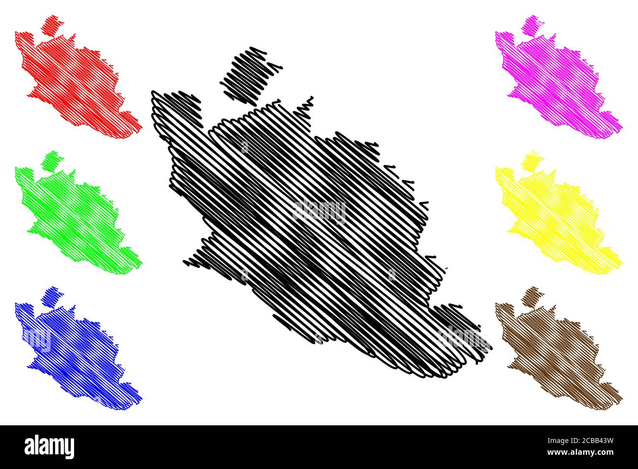 Dipartimento Vaucluse (Francia, Repubblica francese, Provenza-Alpi-Costa Azzurra regione) mappa illustrazione vettoriale, scrimolo schizzo mappa Vauclusa Illustrazione Vettoriale