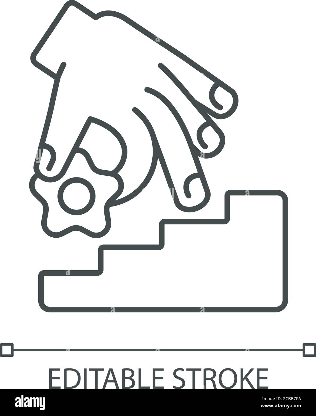 Icona coaching linear. Abilità di auto-miglioramento, crescita personale, mentoring sottile illustrazione personalizzabile. Simbolo del contorno. Promozione della carriera. VECTO Illustrazione Vettoriale