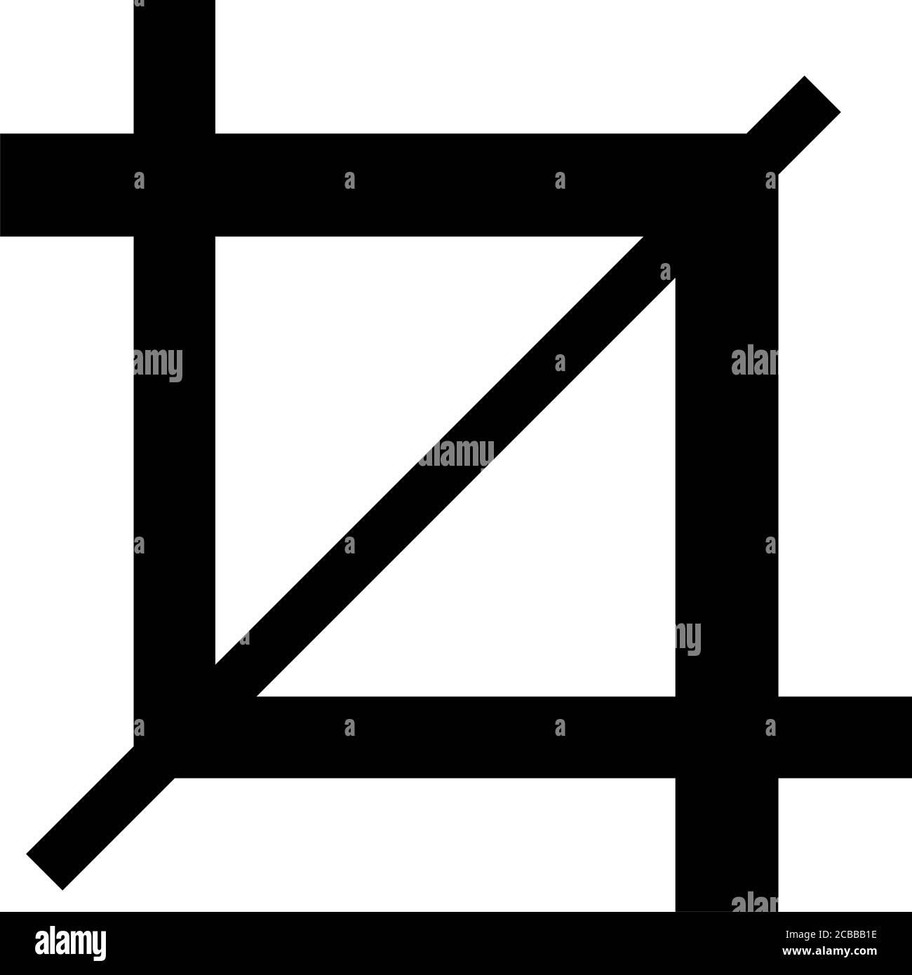 Riquadro strumento di ritaglio, strumento di ritaglio. Illustrazione dell'icona Flat Vector. Semplice simbolo nero su sfondo bianco. Telaio strumento di ritaglio, segn. Strumento di ritaglio Illustrazione Vettoriale