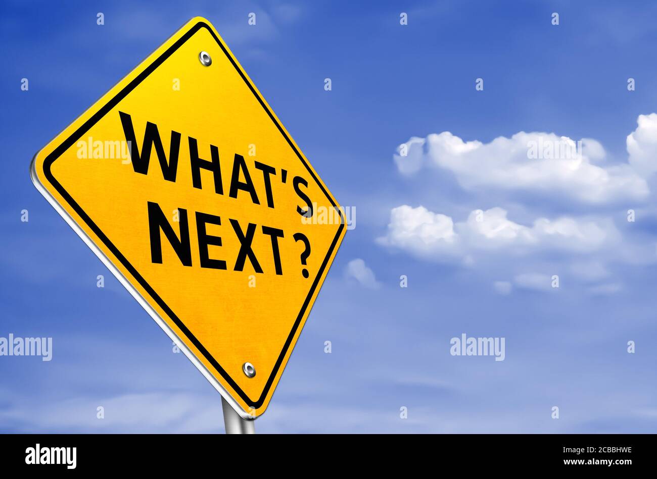 Whats next - domanda per la fase successiva Foto Stock