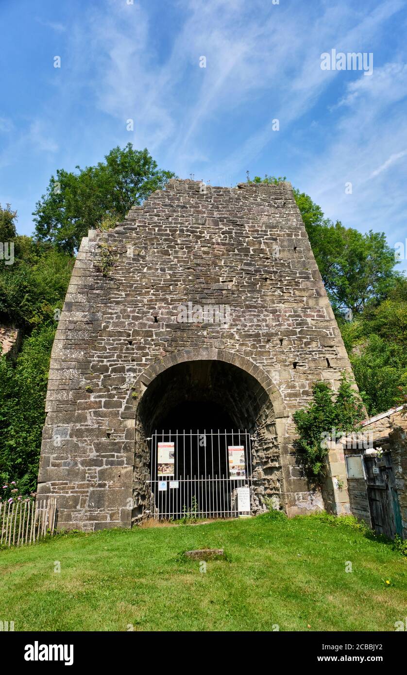 I resti di Whitecliff Ironworks, Coleford, Forest of Dean, Gloucestershire Foto Stock