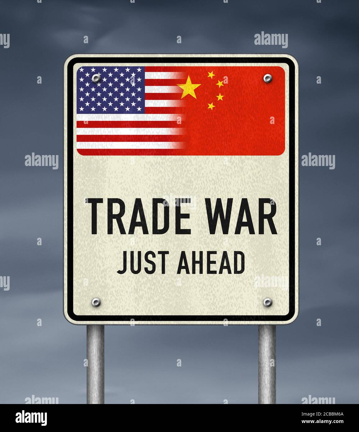 Guerra commerciale tra Stati Uniti e Cina Foto Stock