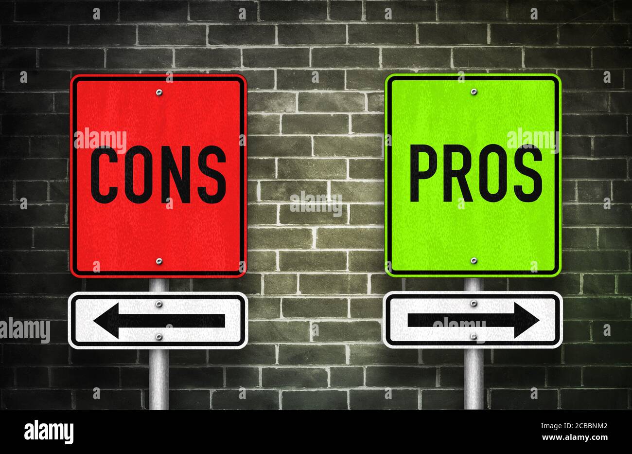 Pro vs. Contro Cons Foto Stock Pro vs. Contro Cons Foto Stock