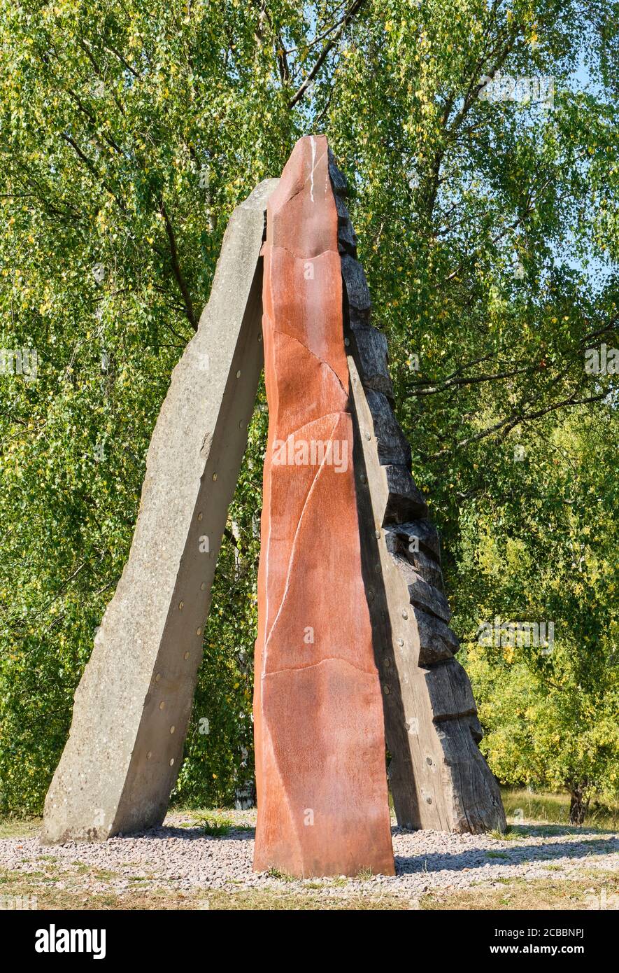 Roll of Honor Sculpture a New Fancy View, Forest of Dean, Gloucestershire Foto Stock